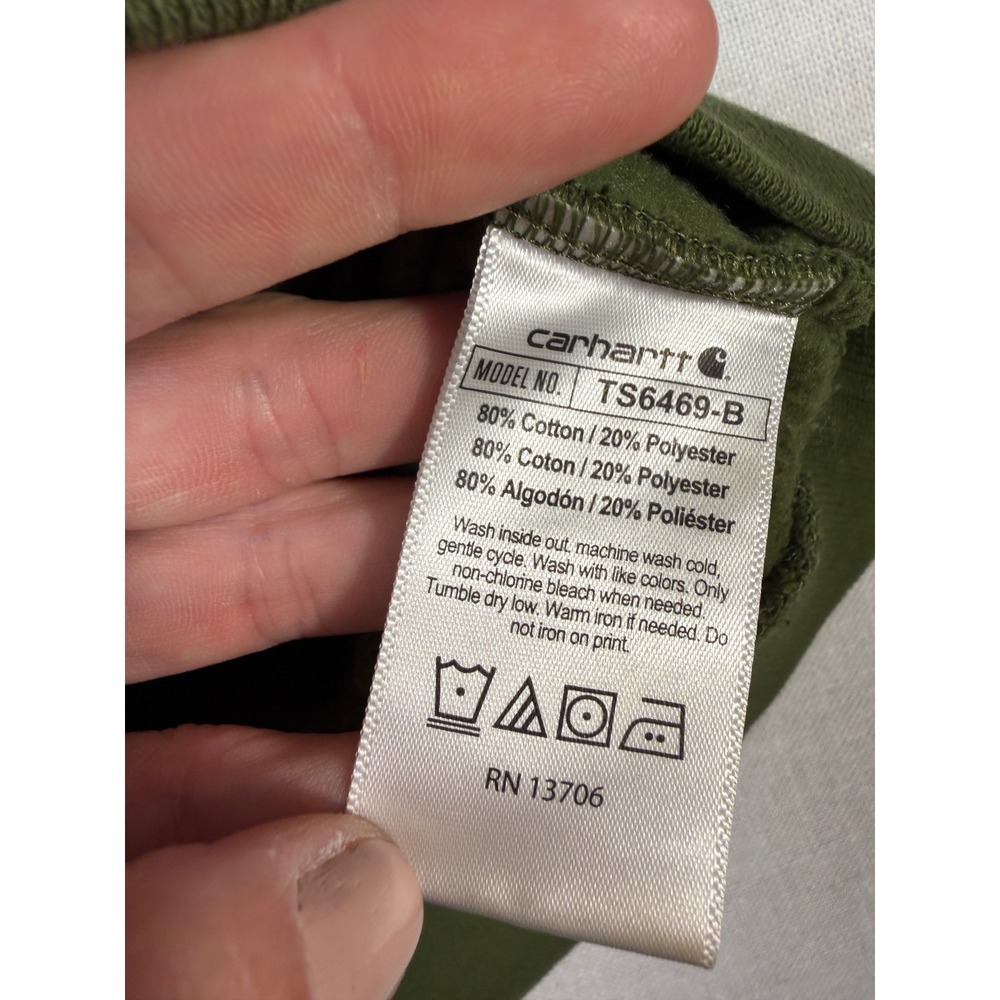 Carhartt Kids Olive Green Logo Graphic Hoodie Sweatshirt Size S 8-10 - Picture 5 of 9